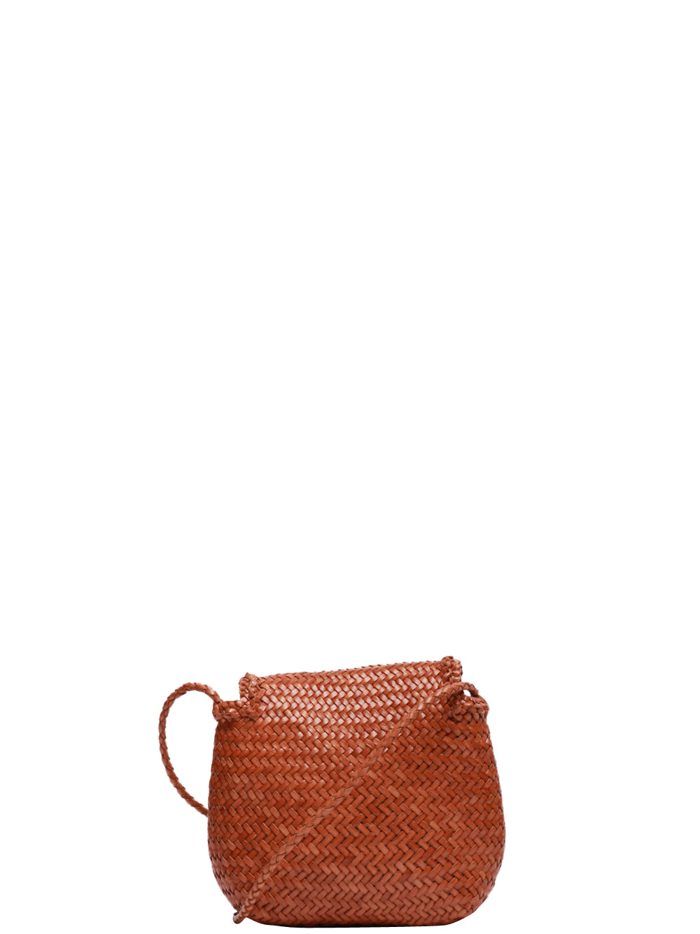 DRAGON DIFFUSION Borsa Tracolla Mini City con Patta Cuoio Cuoio