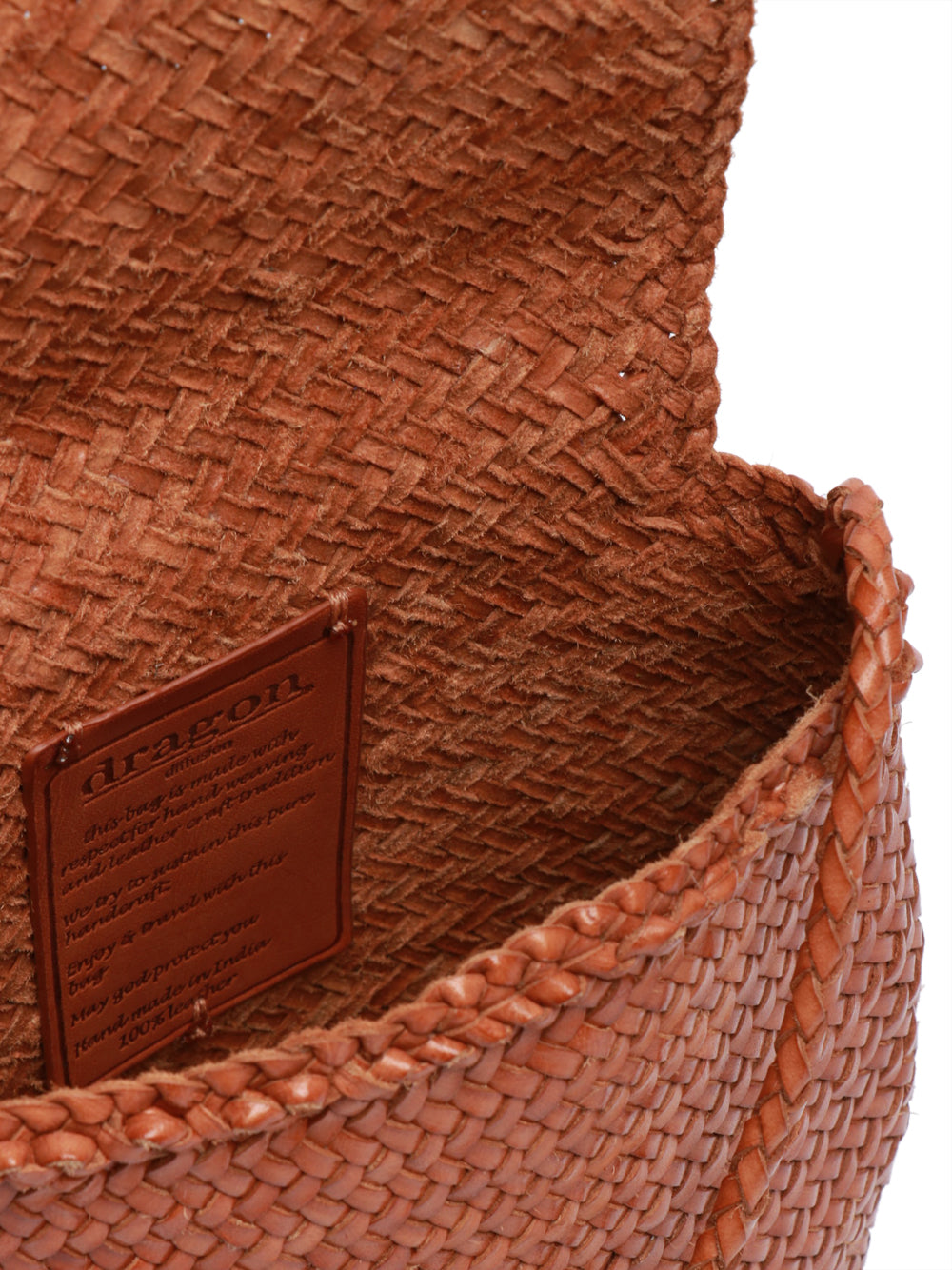 DRAGON DIFFUSION Borsa Tracolla Mini City con Patta Cuoio Cuoio