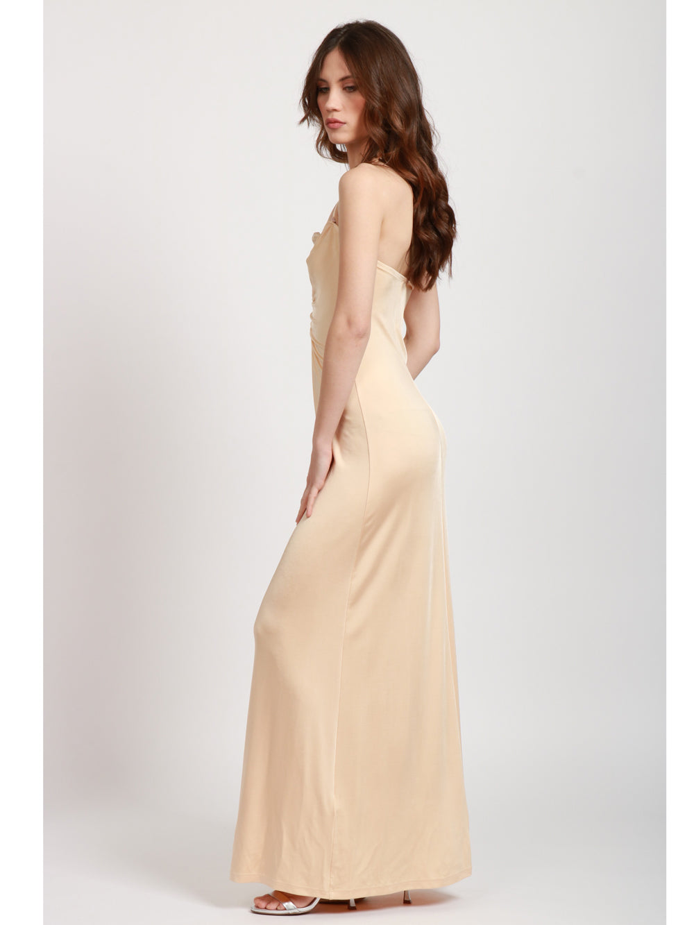 ERIKA CAVALLINI VESTITO ARIELA A FASCIA CREMA IN JERSEY Crema