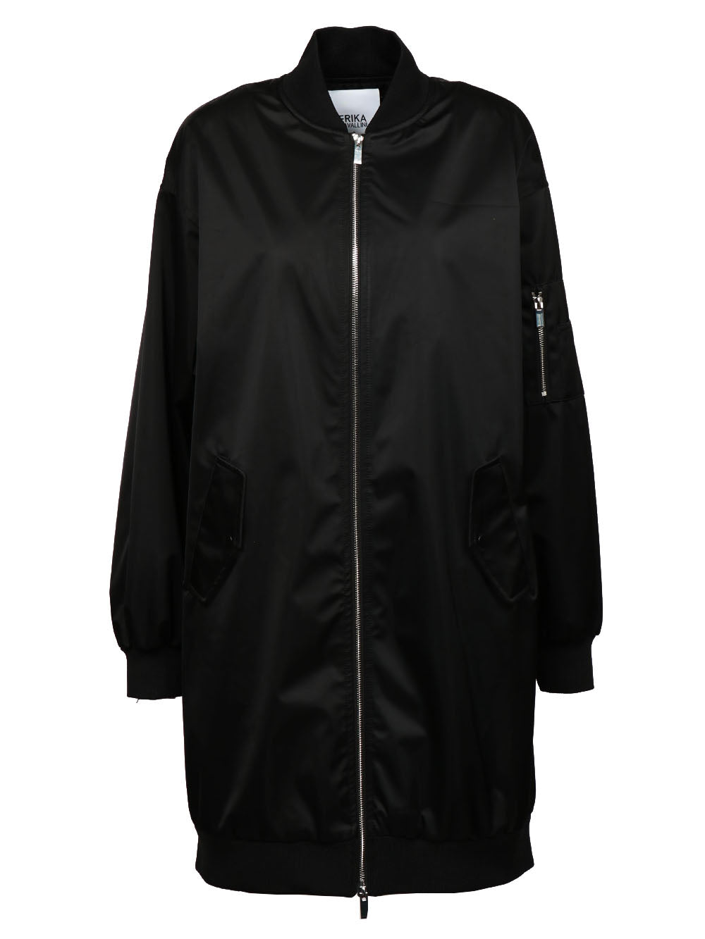 ERIKA CAVALLINI Bomber Audry Lungo Nero con Scritta About a Boy Nero