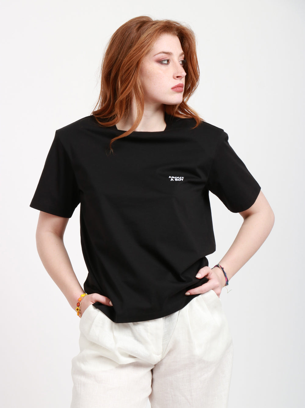 ERIKA CAVALLINI T-shirt in Cotone Nera About a Boy Nero