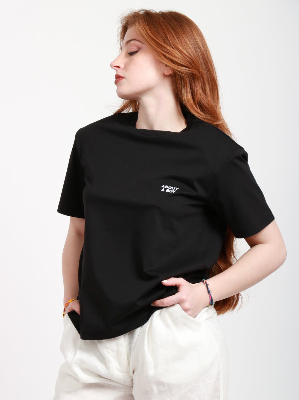 ERIKA CAVALLINI T-shirt in Cotone Nera About a Boy Nero