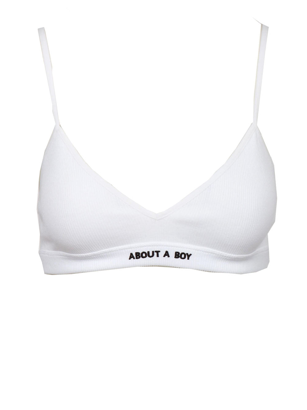 ERIKA CAVALLINI Top Bralette Zoe About a Boy in Cotone a Costine Bianco Bianco
