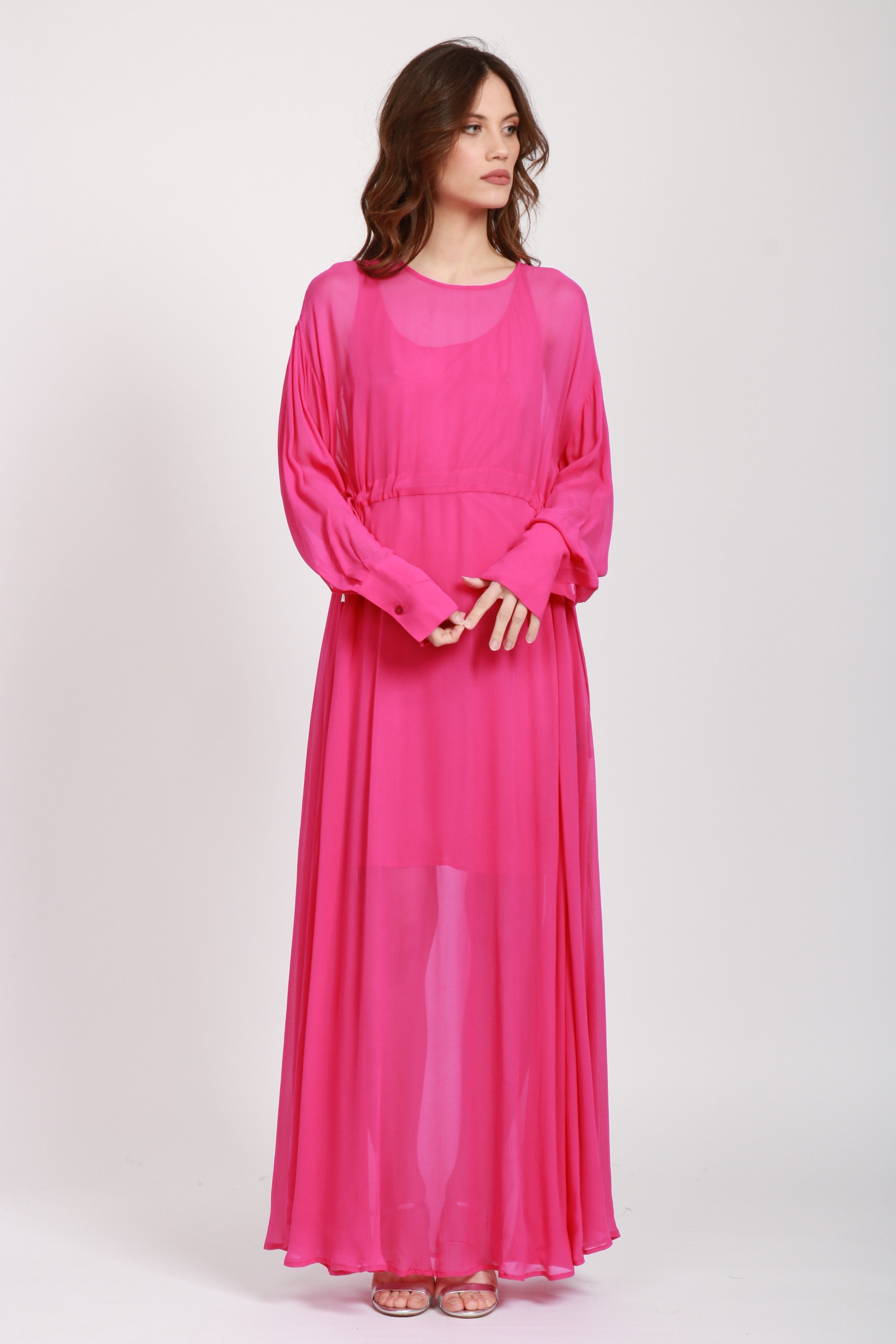 Hardware Fuchsia Voile Long Dress