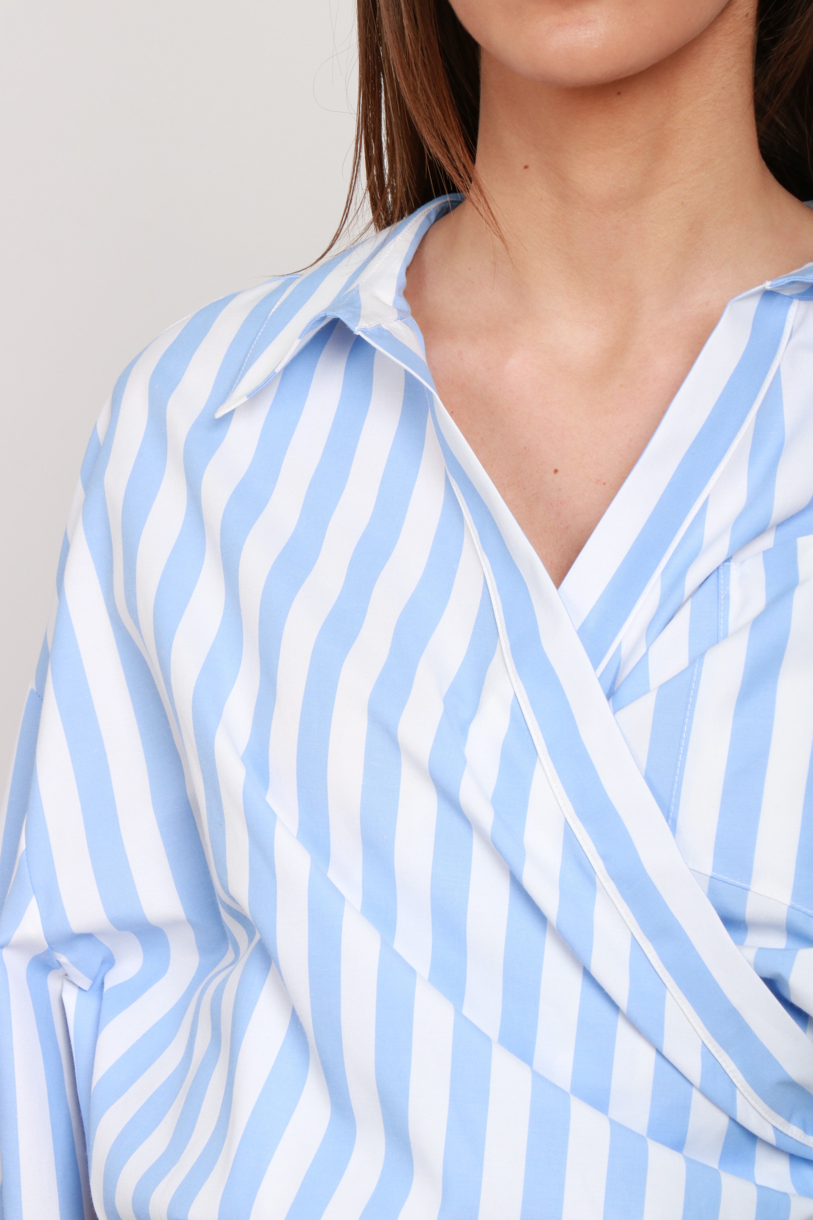 Hare1 Cache Coeur Shirt Striped Light Blue and White
