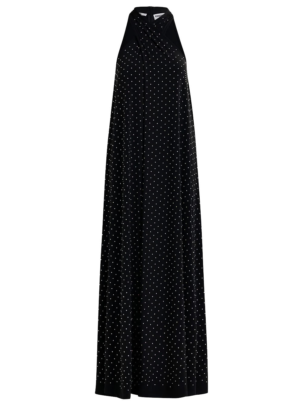 Vestito Hisha Lungo Nero con Strass