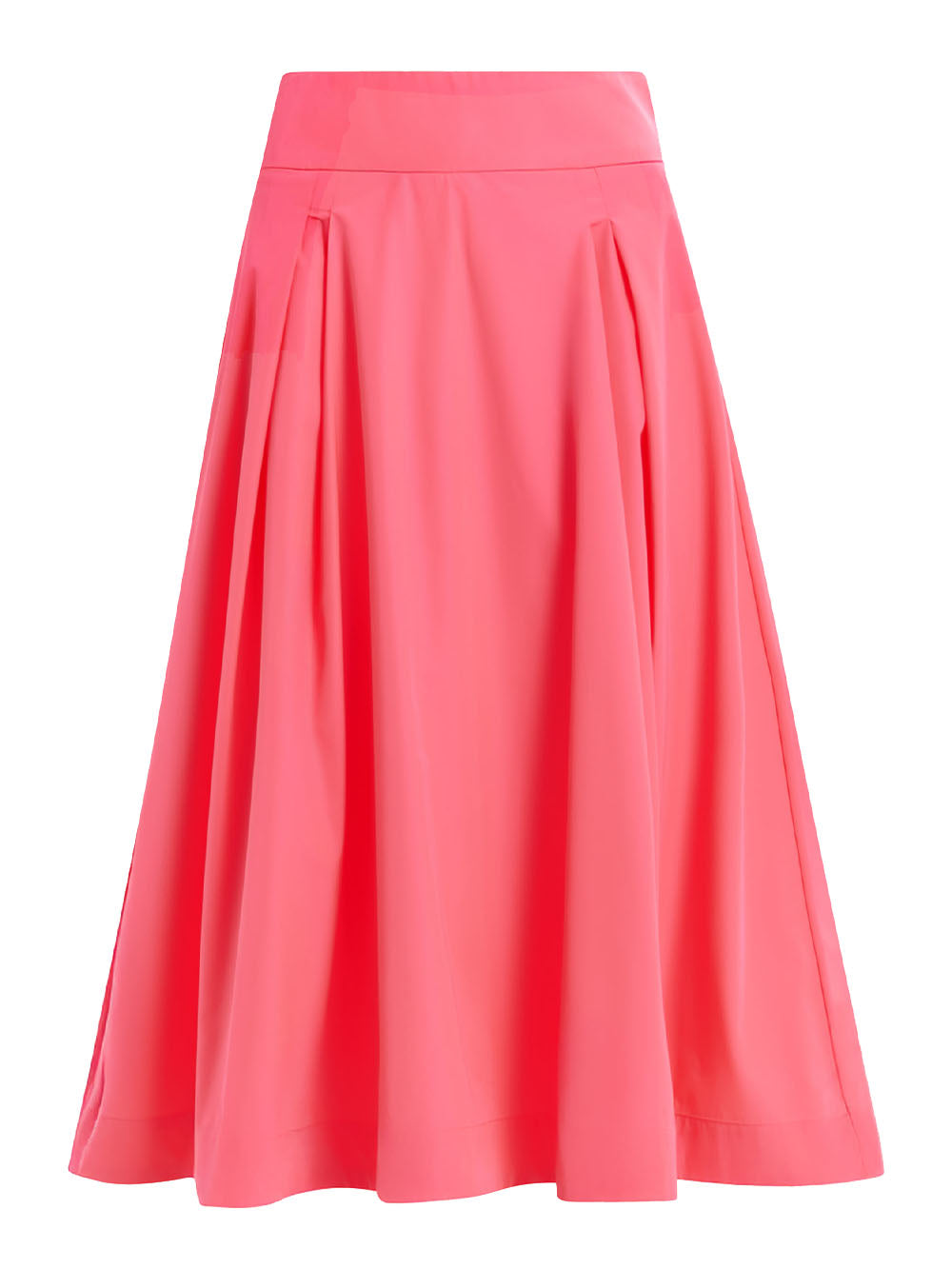 Gonna Hosanna a Trapezio Rosa Fluo con Pieghe