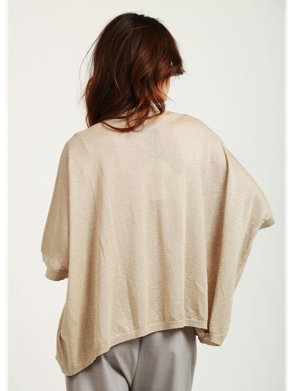 FLOOR Cardigan in Maglia Oro con Lurex Oro