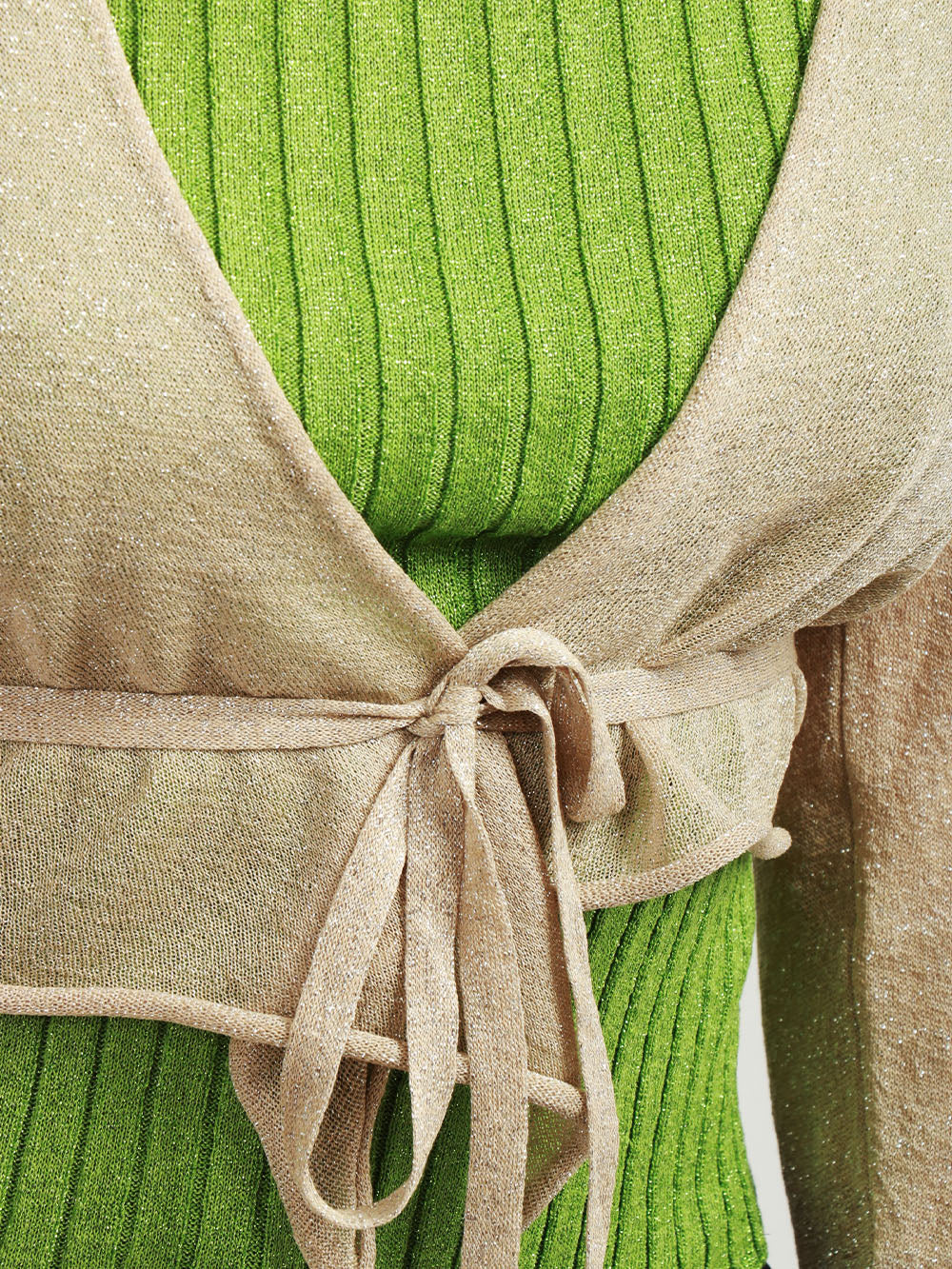 FLOOR Cardigan Cache Coeur Oro con Lurex Oro