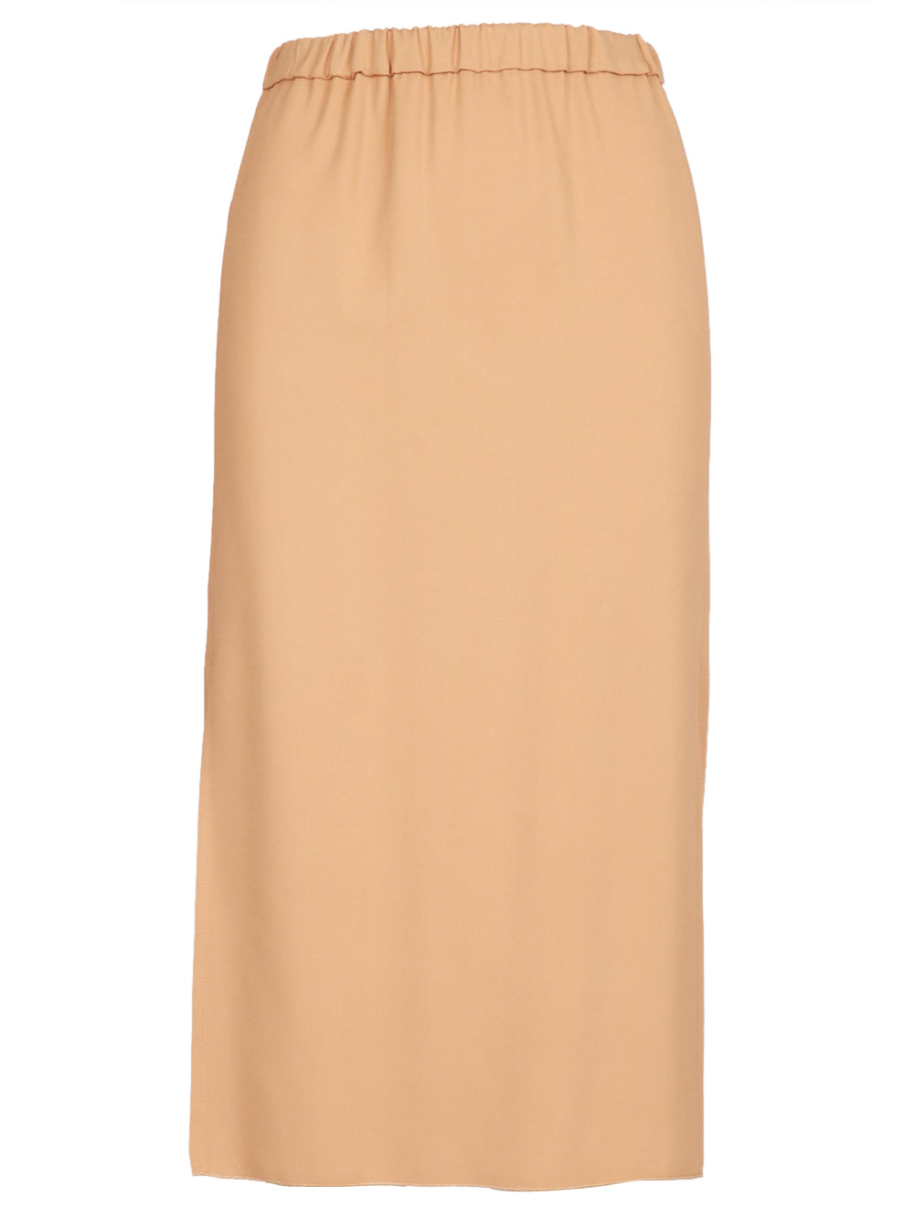 FORTE FORTE Gonna Tubino in Crêpe Nude con Spacchi Laterali Beige
