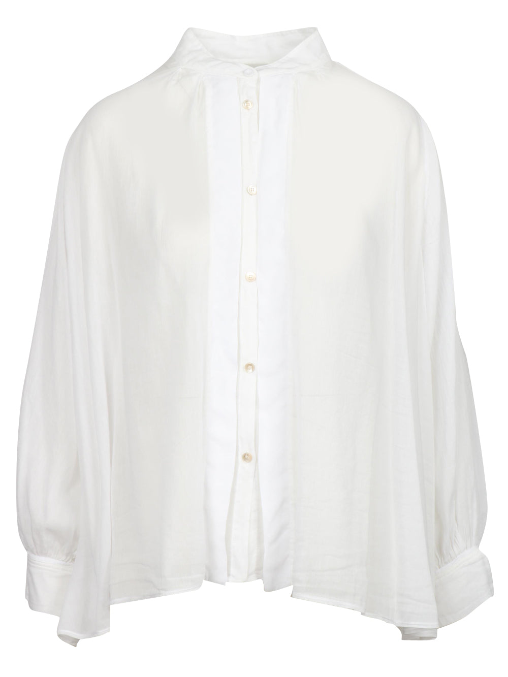 FORTE FORTE Camicia in Voile di Seta e Cotone Bianca Bianco