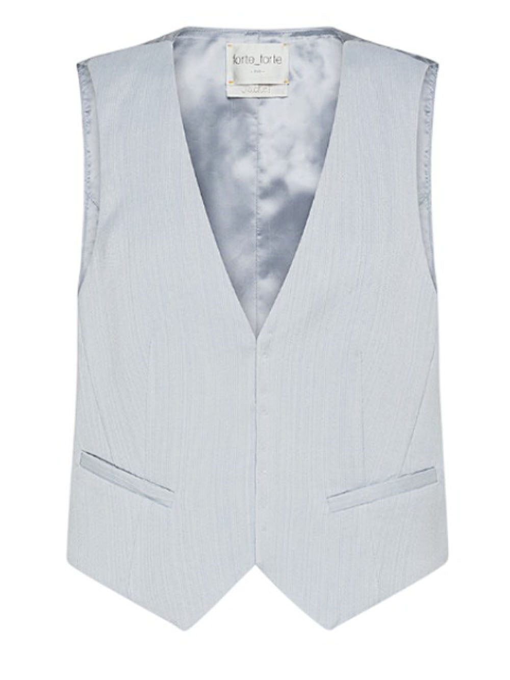 Gilet Monopetto in Misto Cotone Polvere