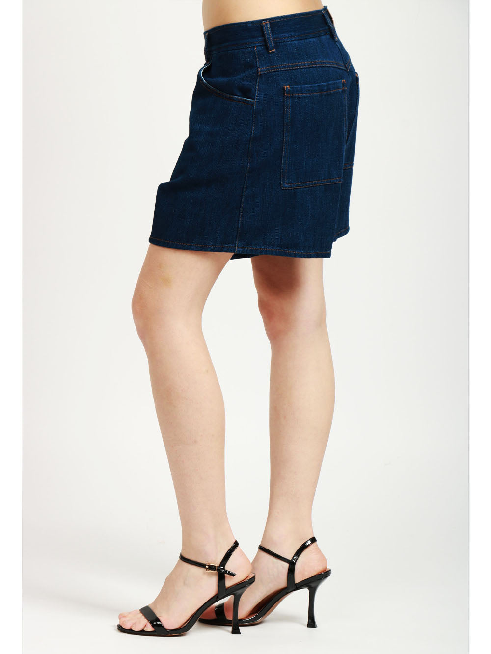 Shorts in Denim di Cotone Blu