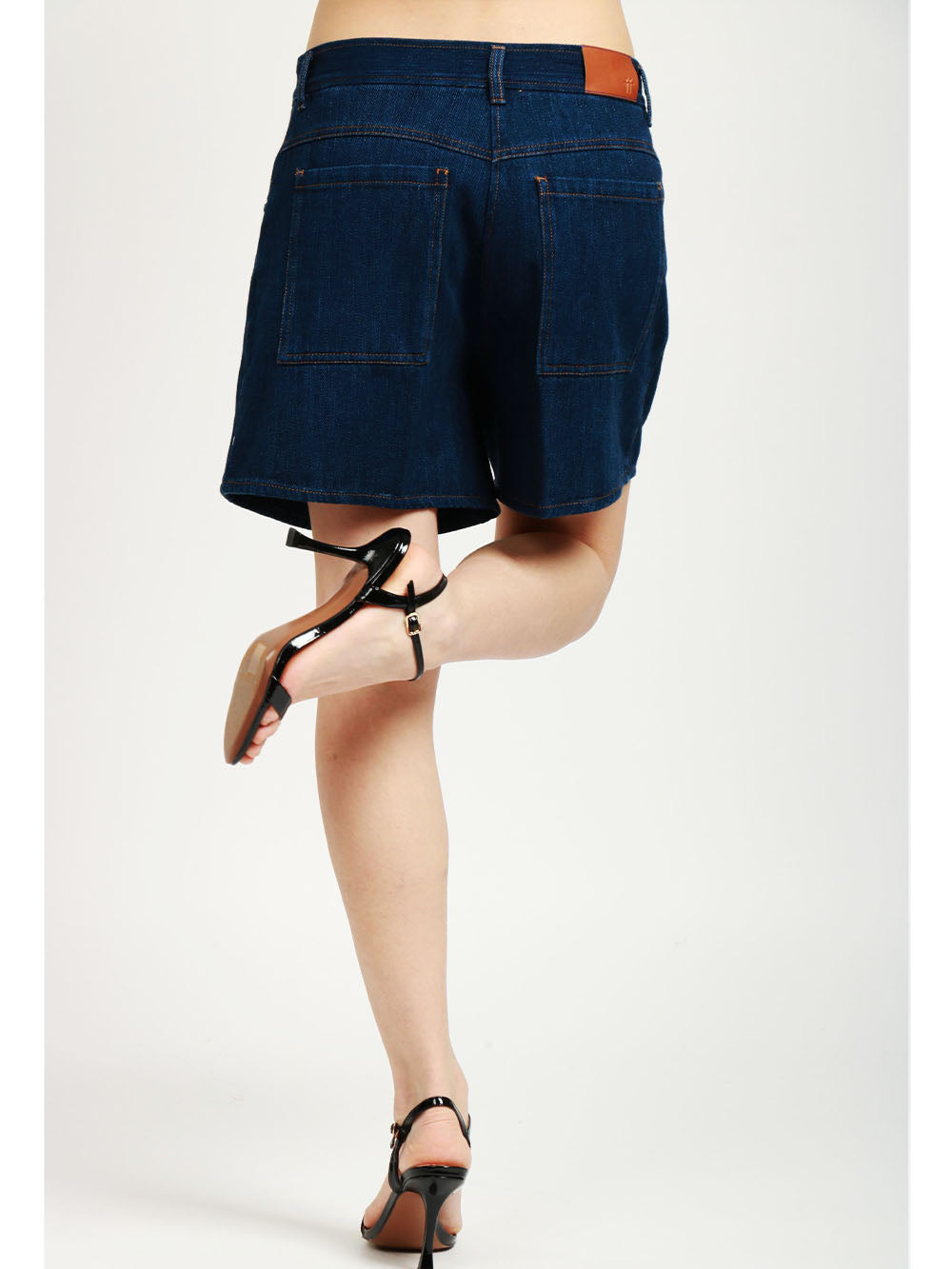 Shorts in Denim di Cotone Blu