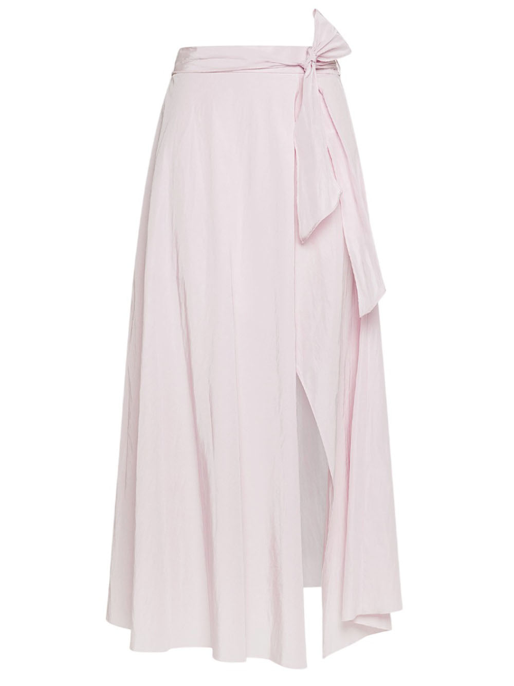 Gonna Lunga Portafoglio in Taffeta Rosa