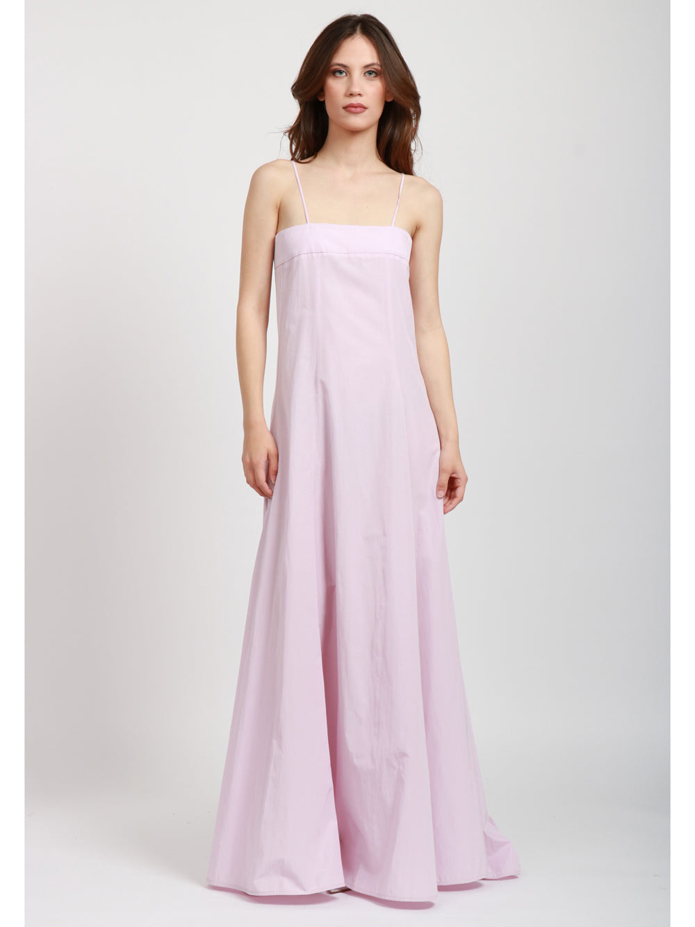 FORTE FORTE Vestito Lungo in Taffeta Rosso Rosa