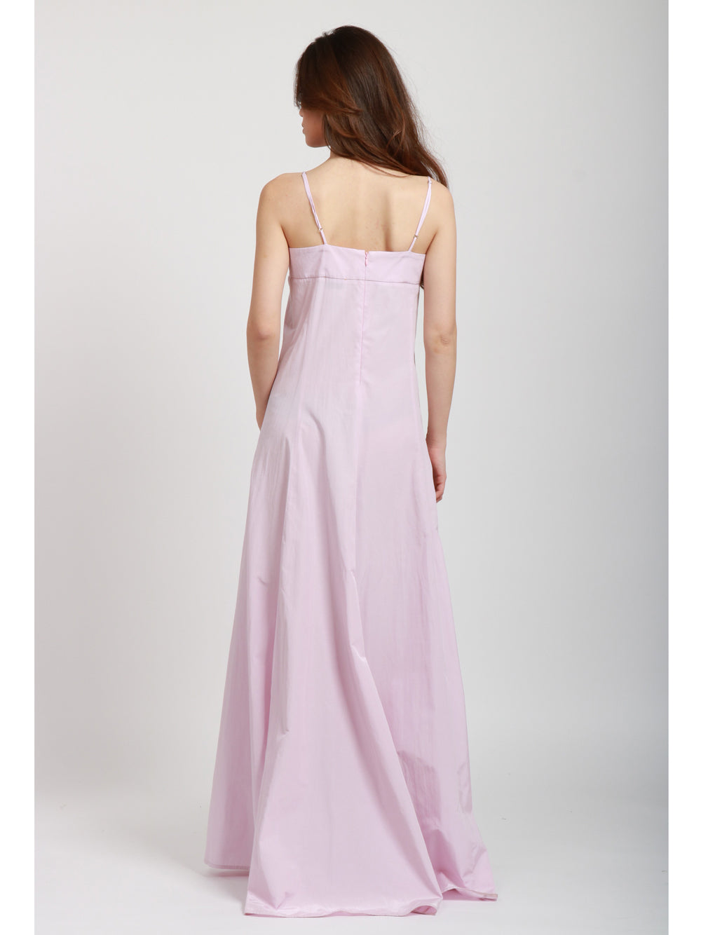 FORTE FORTE Vestito Lungo in Taffeta Rosso Rosa