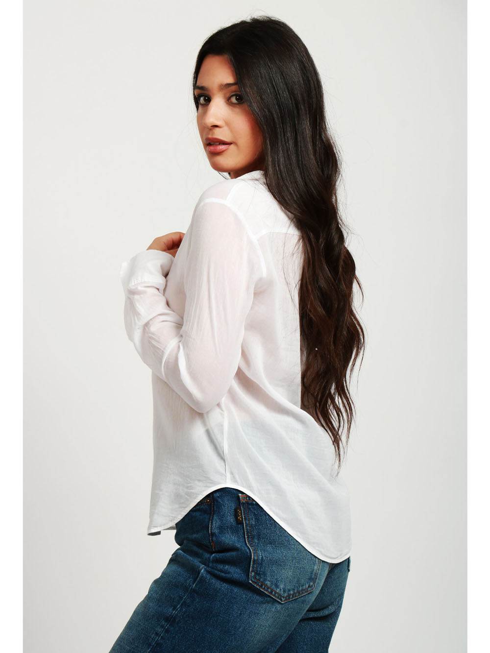 FORTE FORTE Camicia in Voile di Cotone e Seta Bianca Bianco
