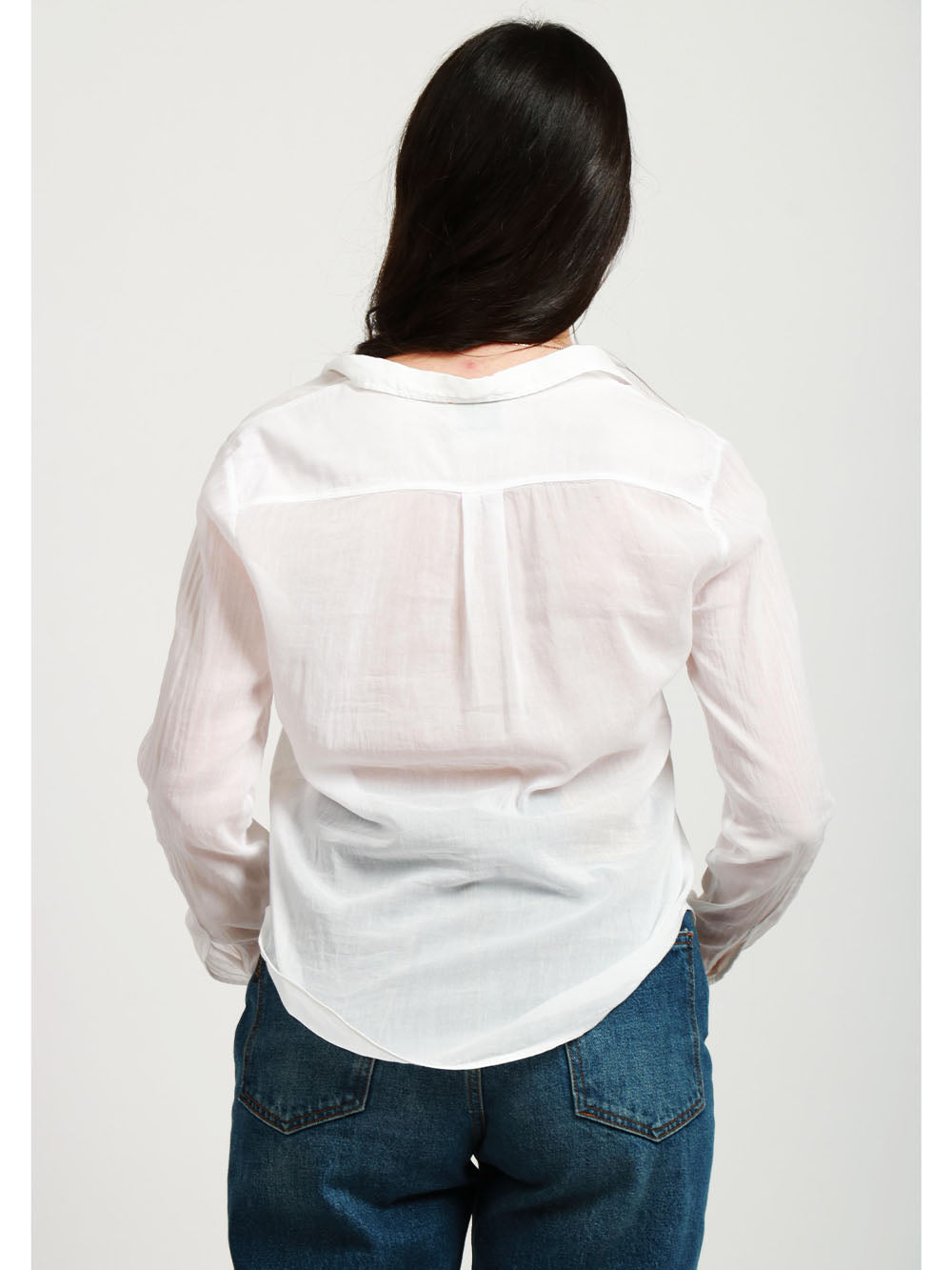 FORTE FORTE Camicia in Voile di Cotone e Seta Bianca Bianco