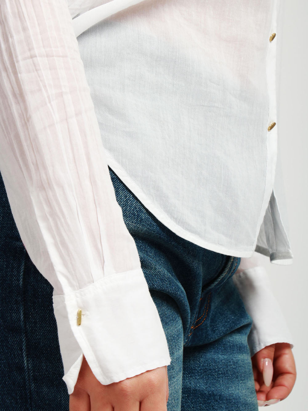 FORTE FORTE Camicia in Voile di Cotone e Seta Bianca Bianco
