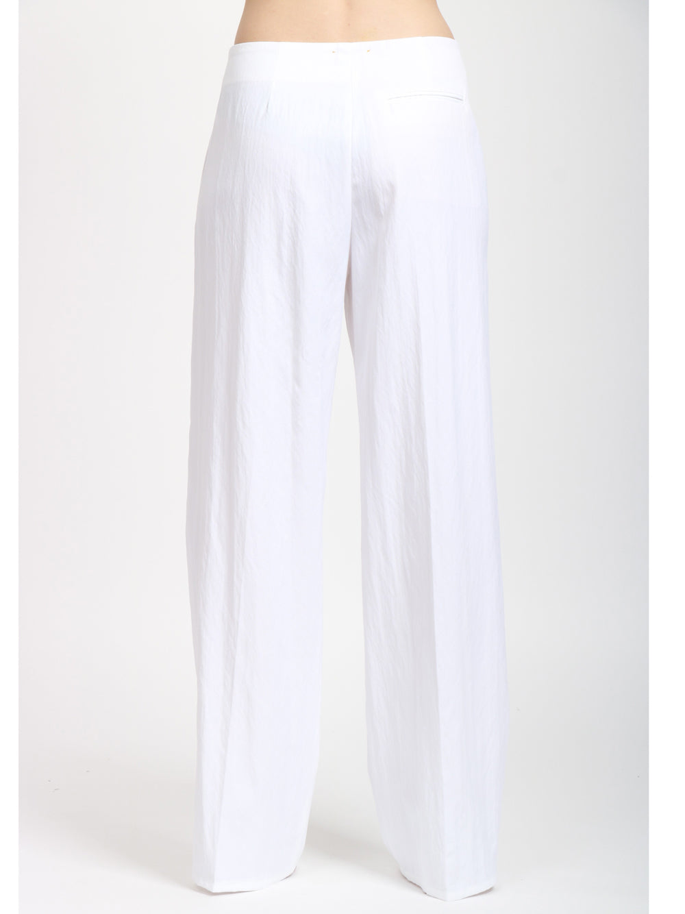 FORTE FORTE Pantalono in Twil di Cotone e Viscosa Bianchi Bianco