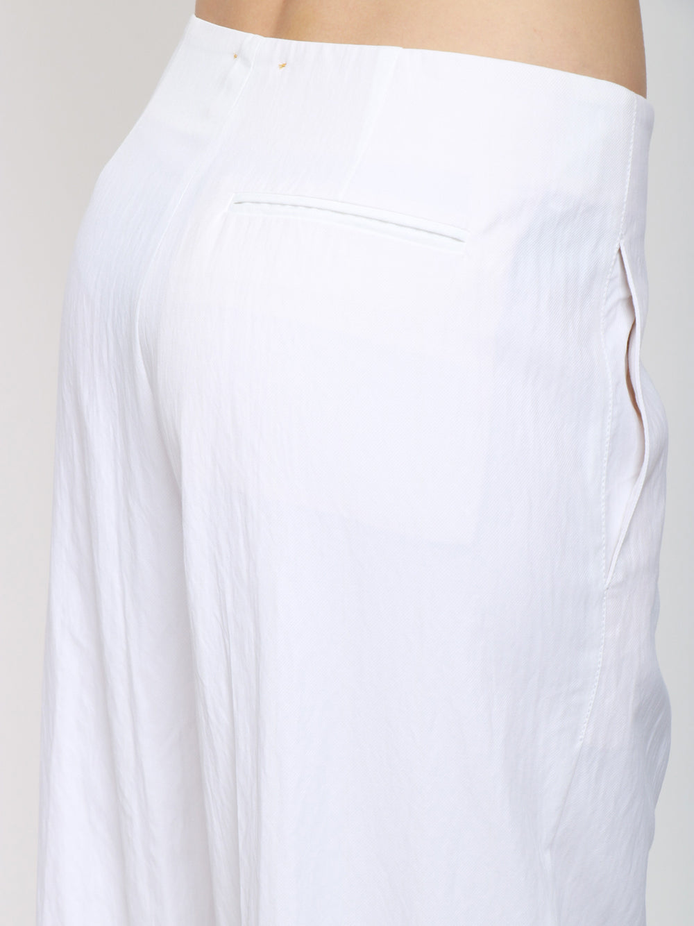FORTE FORTE Pantalono in Twil di Cotone e Viscosa Bianchi Bianco