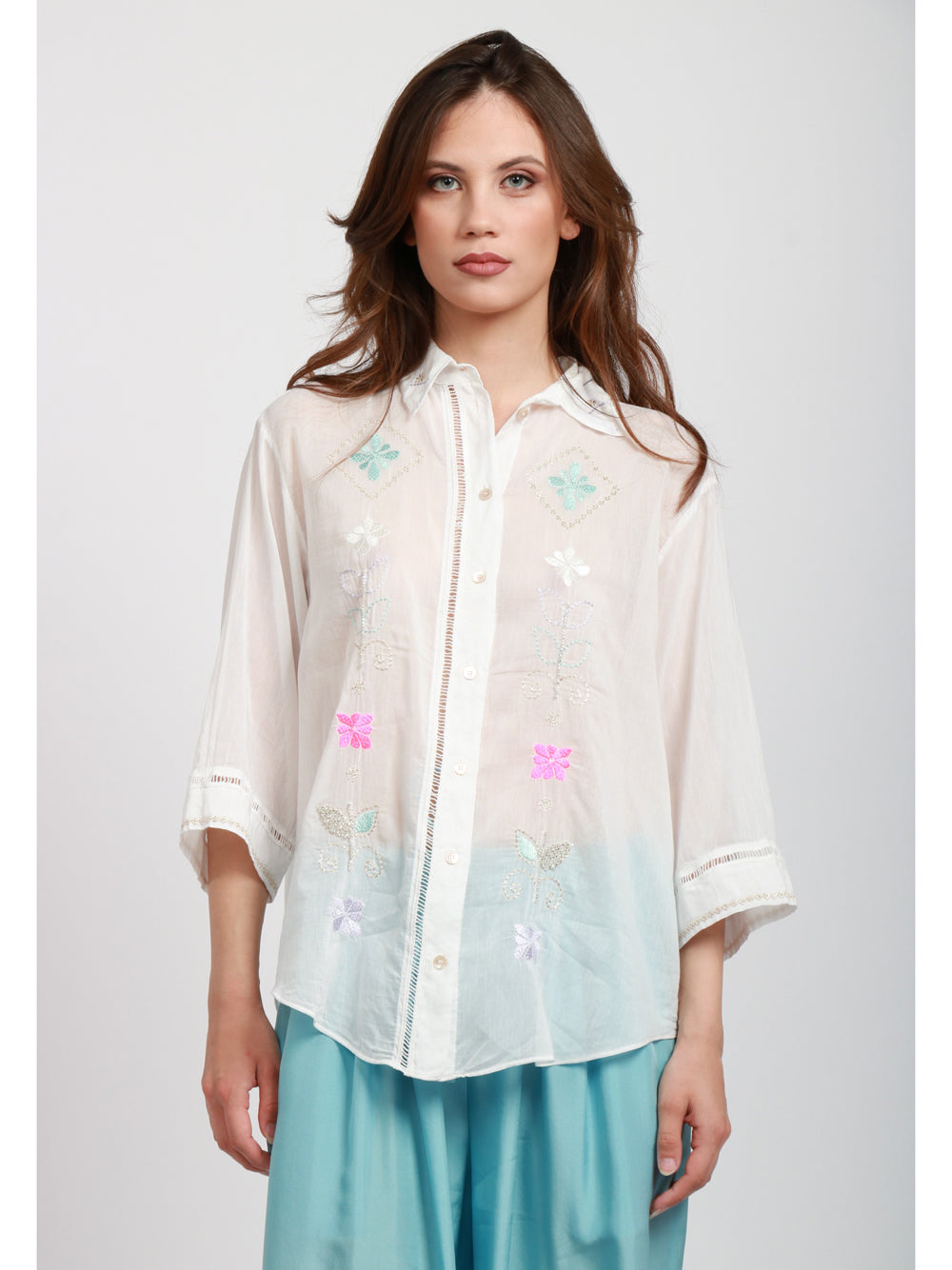 SEMICOUTURE Sandali Onami in Pelle Bianchi con Fasce con Cerchi Bianco