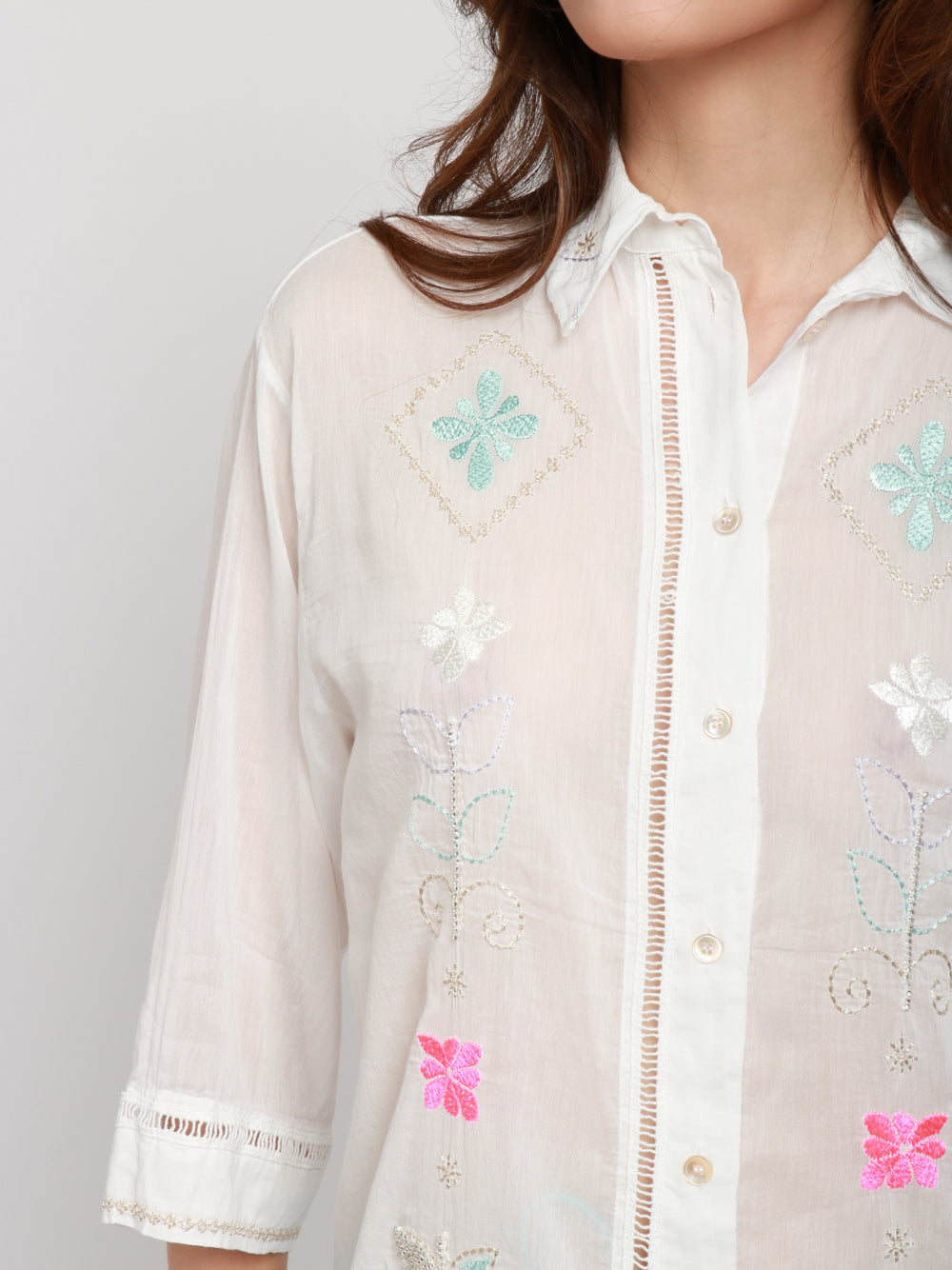SEMICOUTURE Sandali Onami in Pelle Bianchi con Fasce con Cerchi Bianco