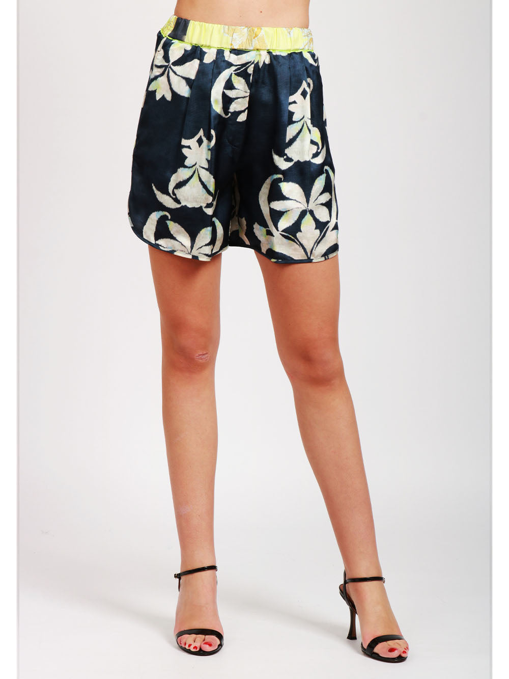 FORTE FORTE Shorts in Raso Blu con Stampa The Secret Lily Blu