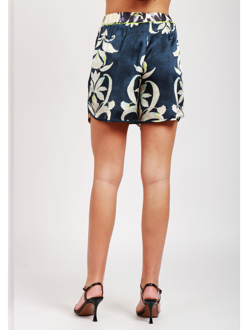 FORTE FORTE Shorts in Raso Blu con Stampa The Secret Lily Blu