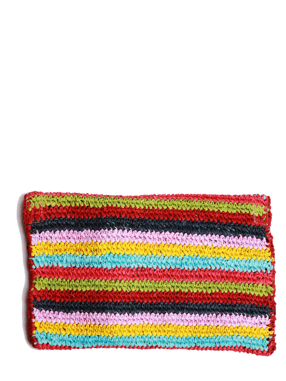 GIADA BENINCASA Borsa Pochette Ciao Amore in Rafia a Righe Multicolor Multicolor