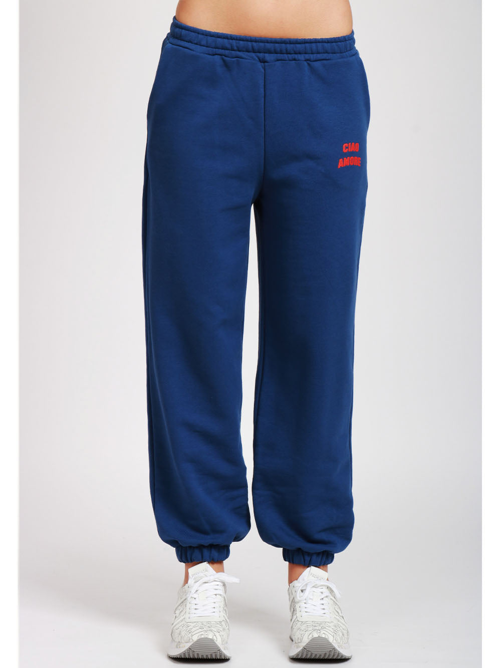 GIADA BENINCASA Pantaloni di Tuta Ciao Amore in Cotone Blu Blu