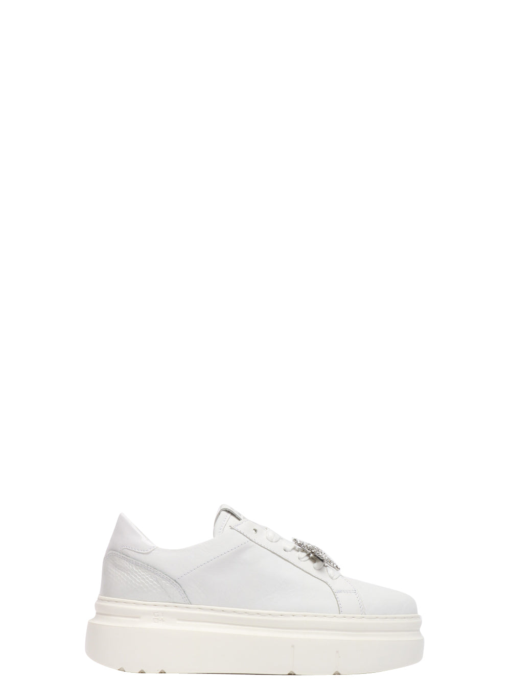 GIO+ Scarpe Sneakers Aria Bianche in Pelle con Stella Bianco