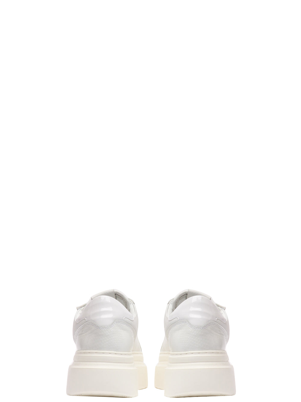 GIO+ Scarpe Sneakers Aria Bianche in Pelle con Stella Bianco