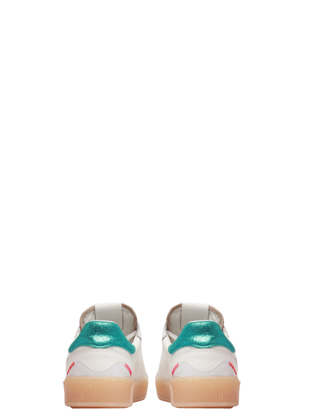 GIO+ Scarpe Sneakers Blue in Pelle Bianche e Beige Bianco beige azzurro