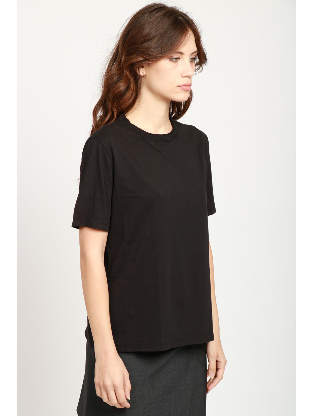 GRIFONI T-Shirt Girocollo in Cotone Nera Nero