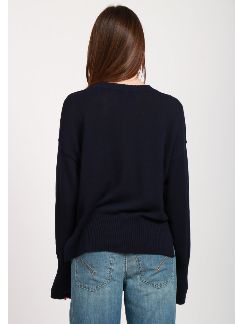 GRIFONI MAGLIA IN COTONE CON SPACCHETTI BLU Blu navy