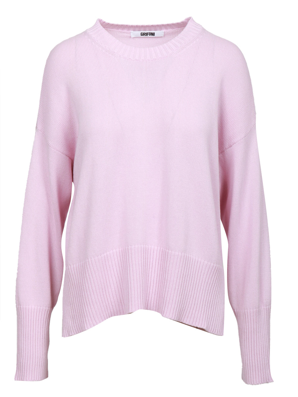 GRIFONI MAGLIA IN COTONE CON SPACCHETTI ROSA Rosa