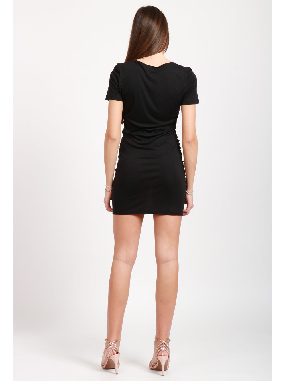 GRIFONI VESTITO CORTO CON DRAPPEGGIO NERO Nero
