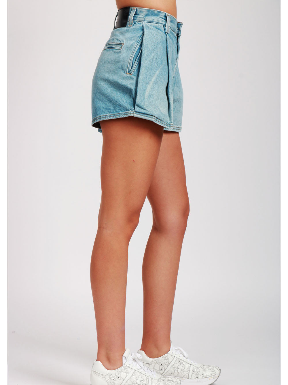 HAIKURE Shorts Ashley in Denim Blu con Pinces Denim