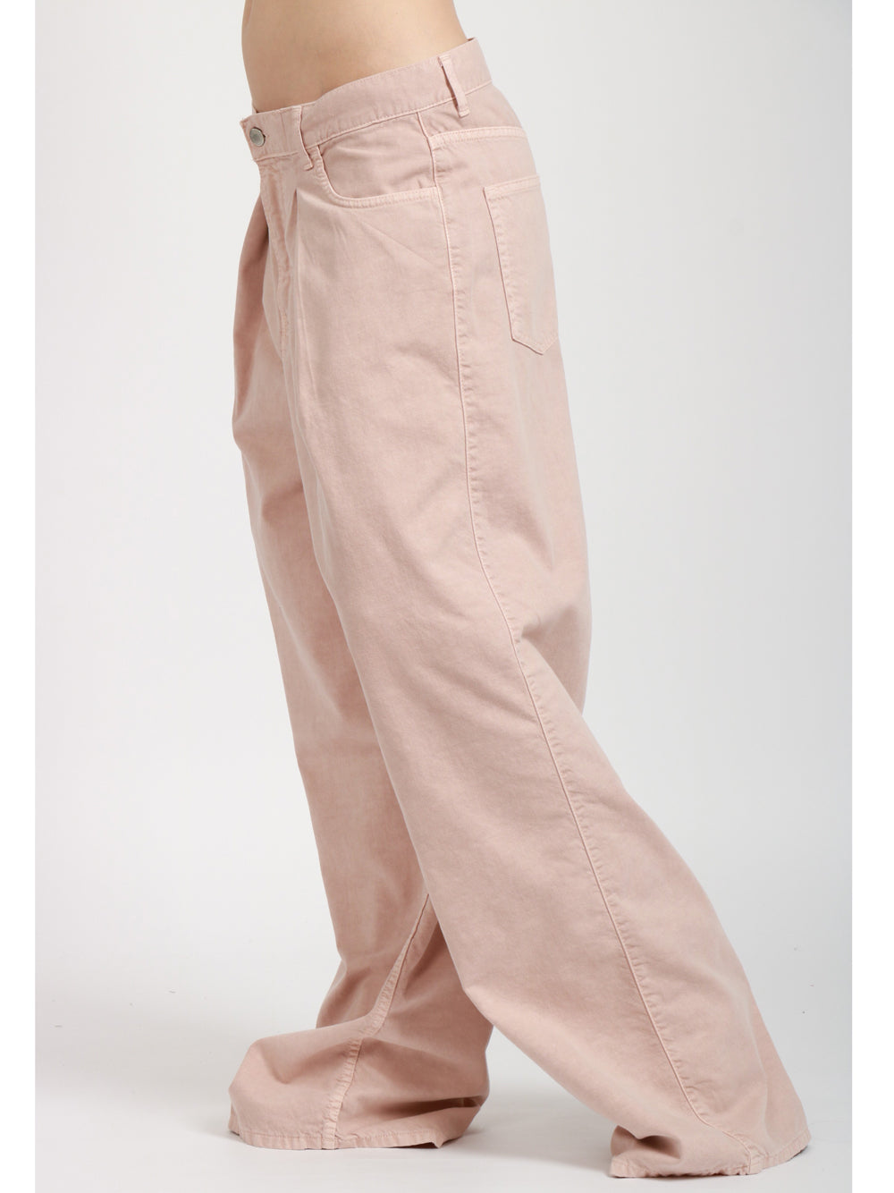 HAIKURE Pantaloni Candy in Misto Lino Rosa con Pinces Rosa