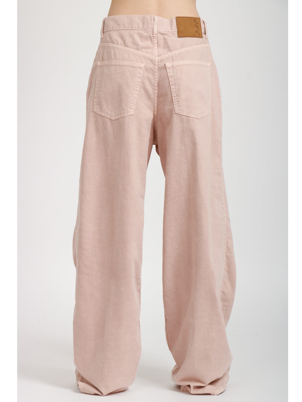 HAIKURE Pantaloni Candy in Misto Lino Rosa con Pinces Rosa