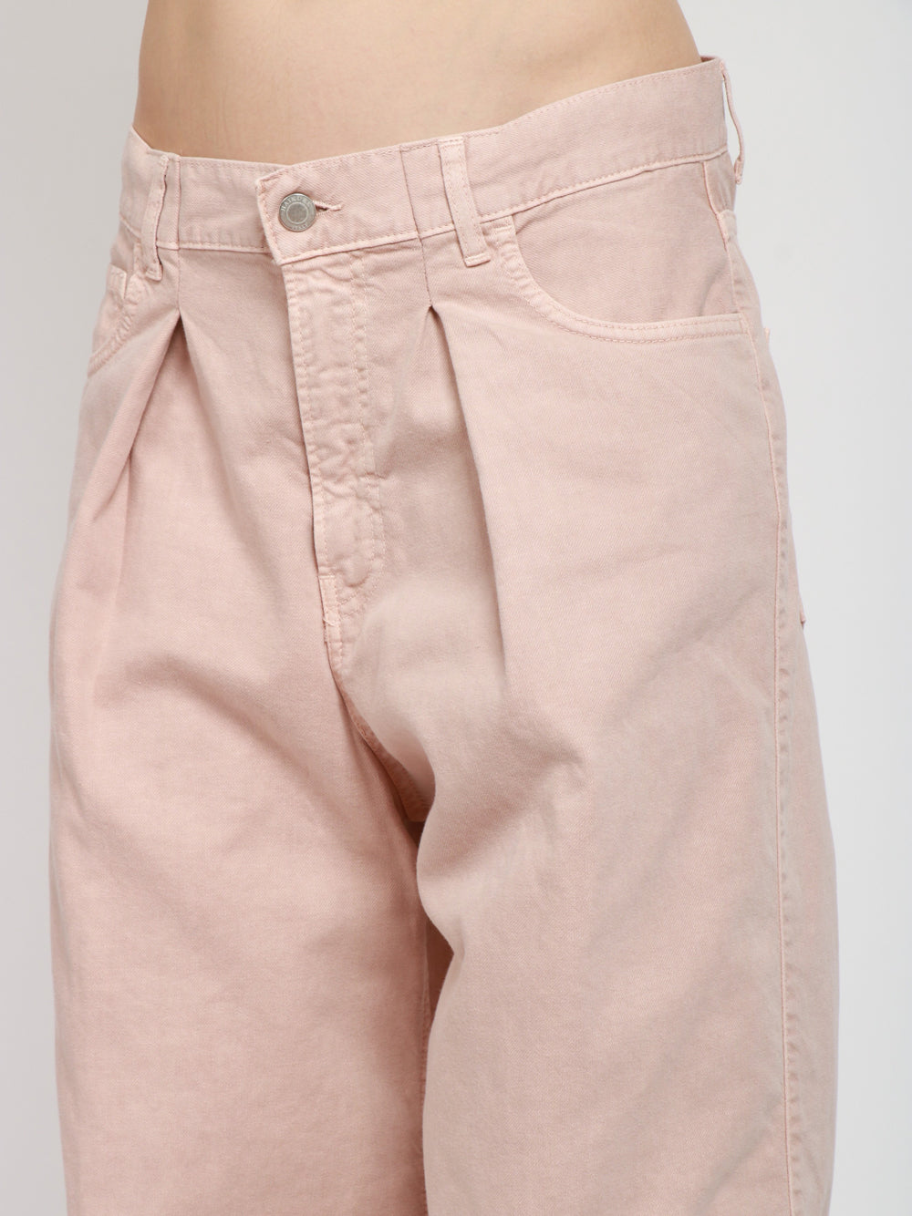 HAIKURE Pantaloni Candy in Misto Lino Rosa con Pinces Rosa