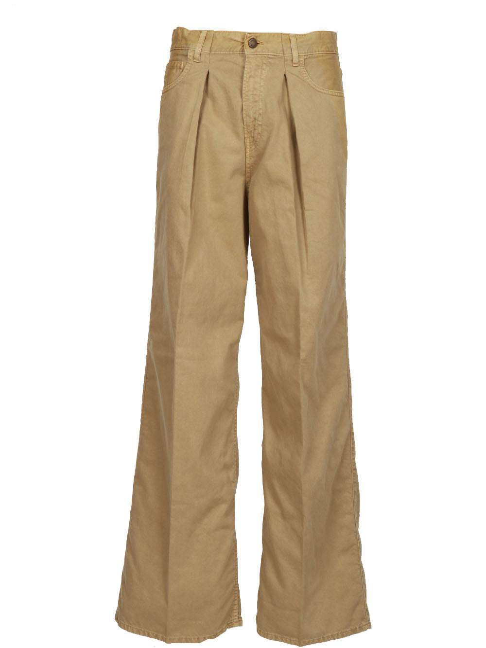 HAIKURE Pantaloni Candy in Misto Lino Kaki con Pinces Taupe
