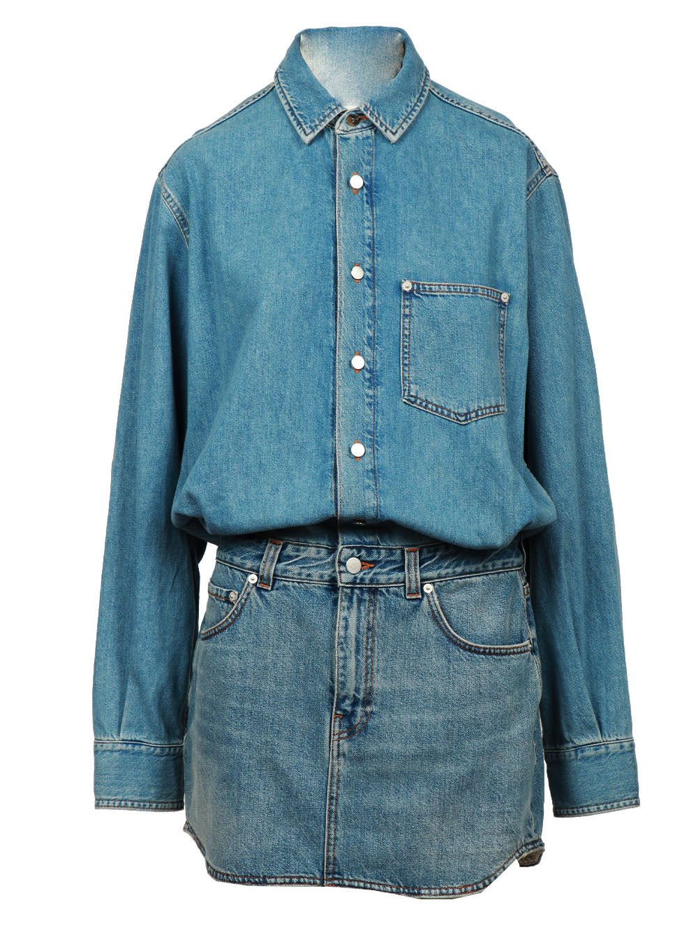 HAIKURE Vestito Tamu Corto in Denim Blu Denim chiaro