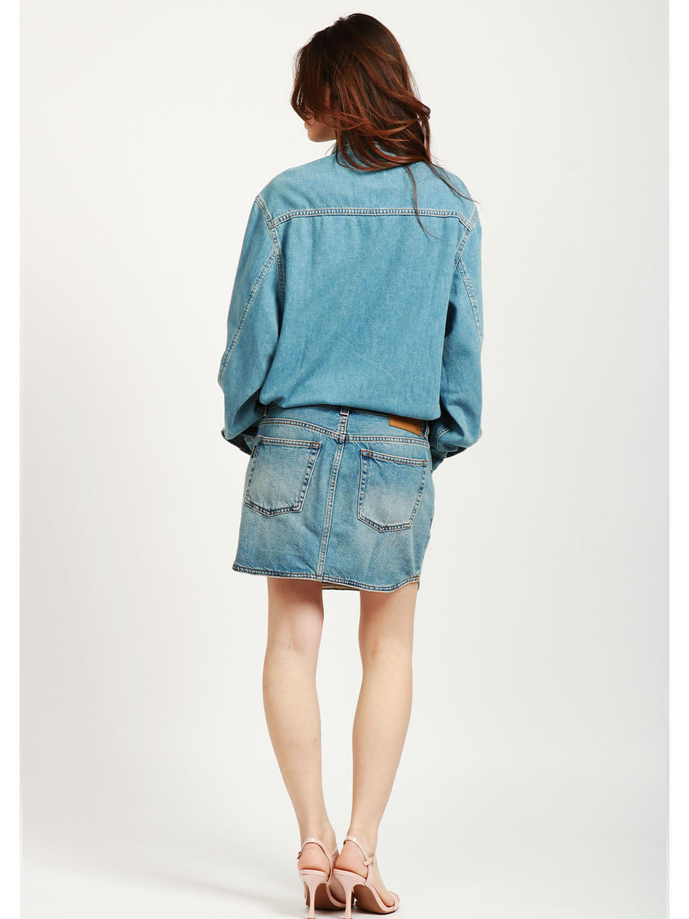 HAIKURE Vestito Tamu Corto in Denim Blu Denim chiaro