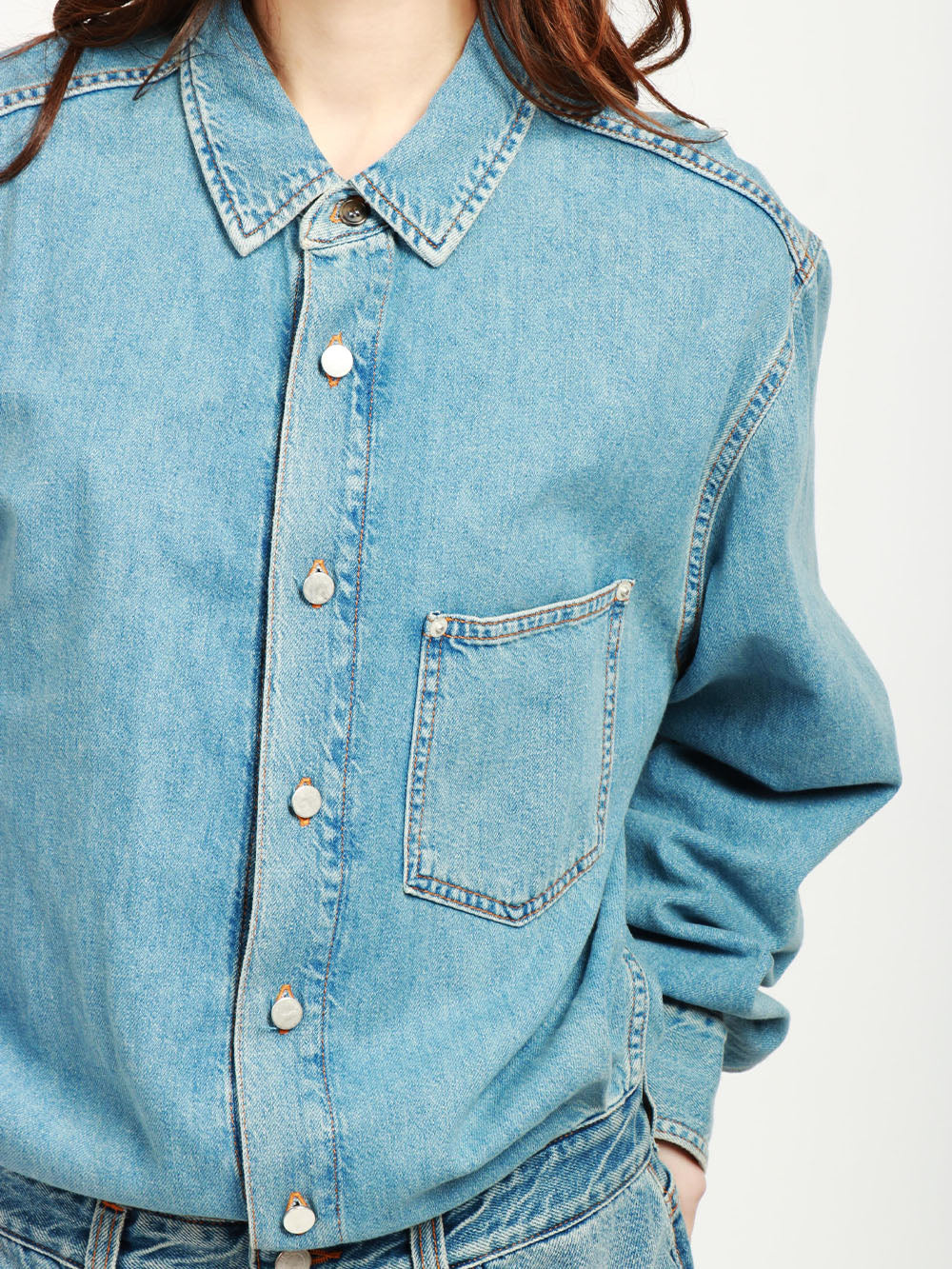 HAIKURE Vestito Tamu Corto in Denim Blu Denim chiaro