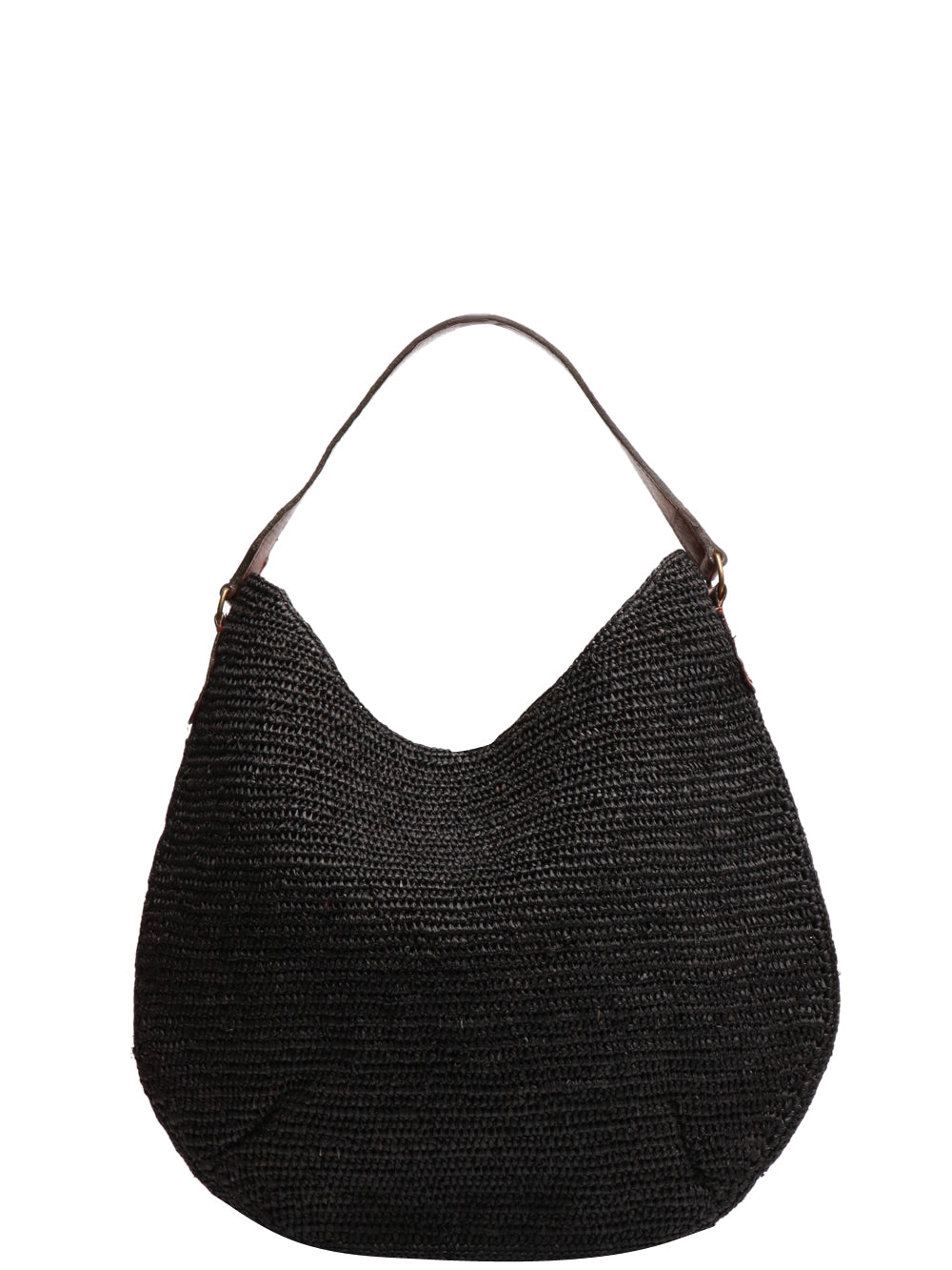 IBELIV Borsa a Spalla Meva Hobo Media in Rafia Nera Nero