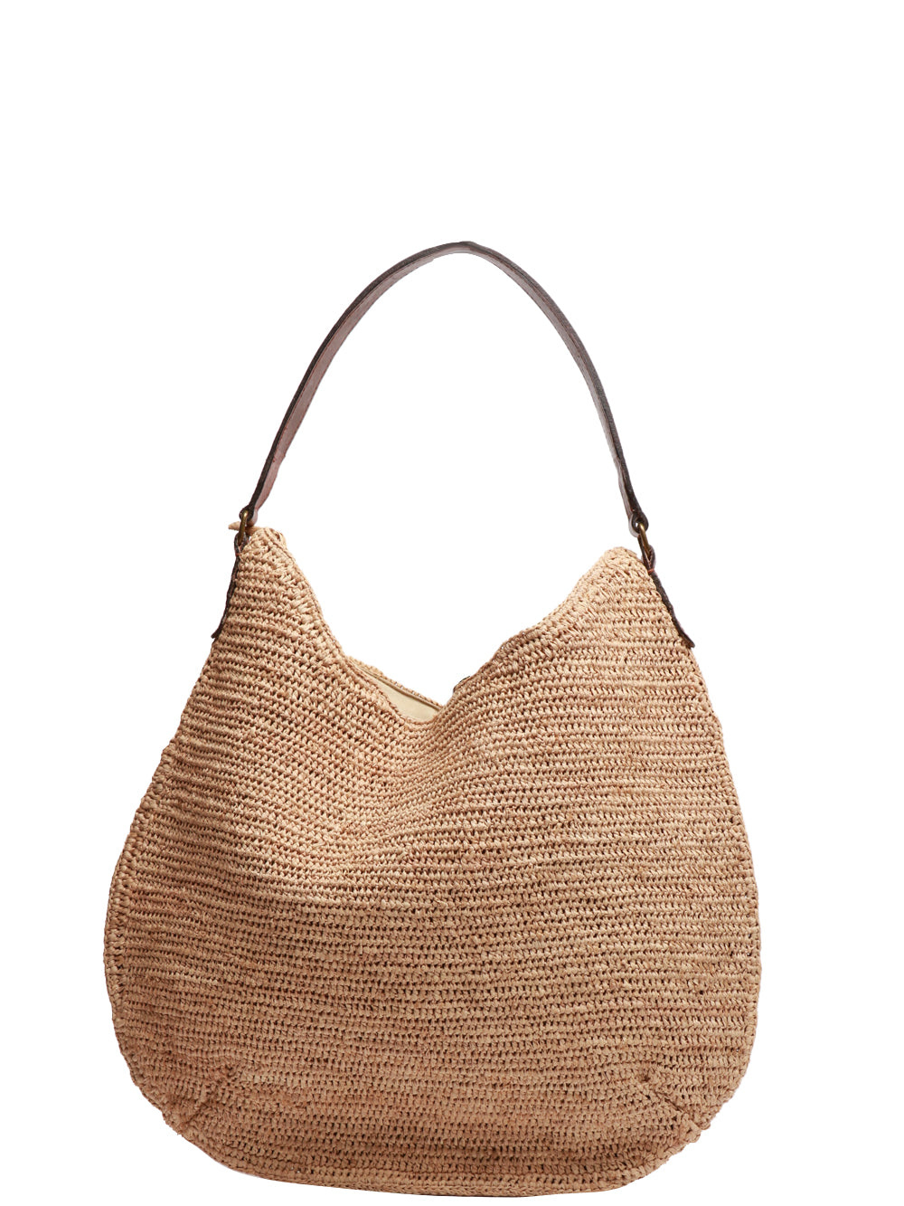 IBELIV Borsa a Spalla Meva Hobo Media in Rafia Beige Beige