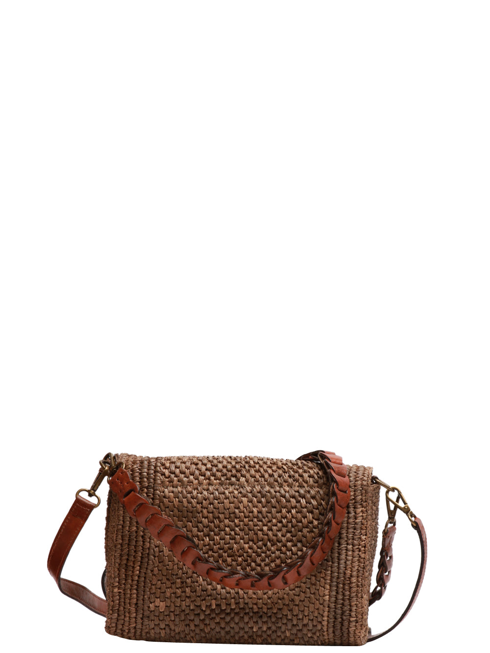 IBELIV Borsa Pochette Milano in Rafia Kaki Kaki